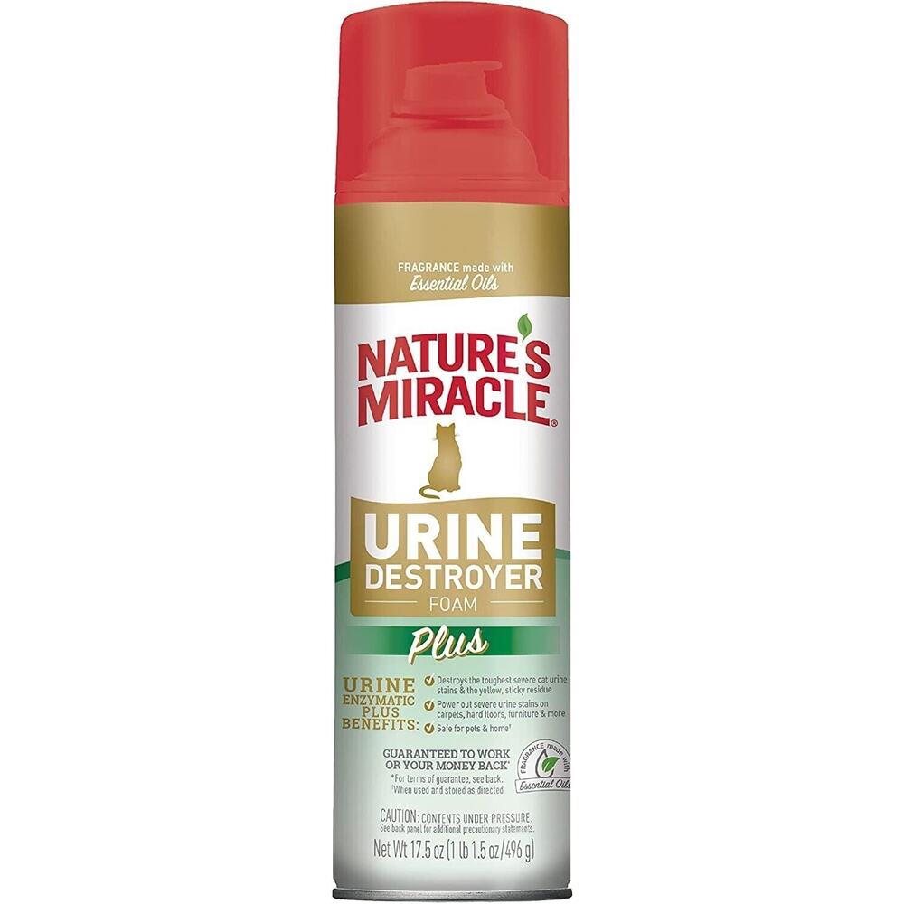 Nature's Miracle Cat Urine Destroyer Foam Plus Enzymatic Essential Oil 17.5 oz